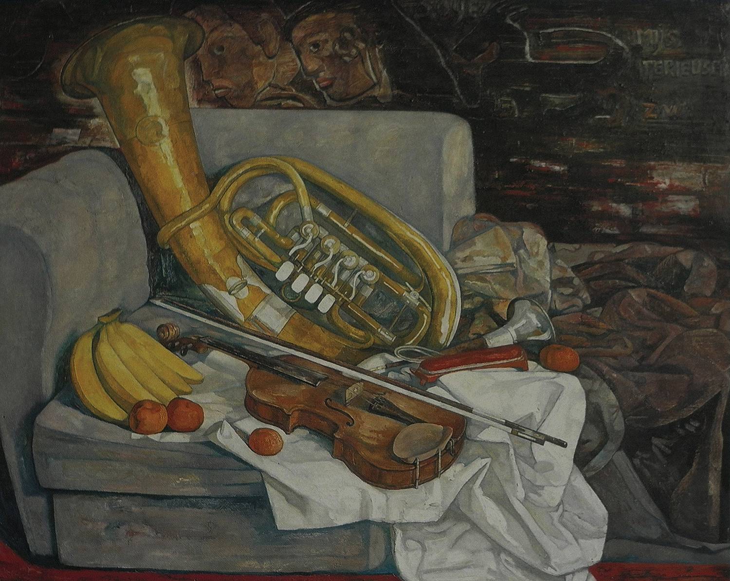 5.Musical instruments on the sofa