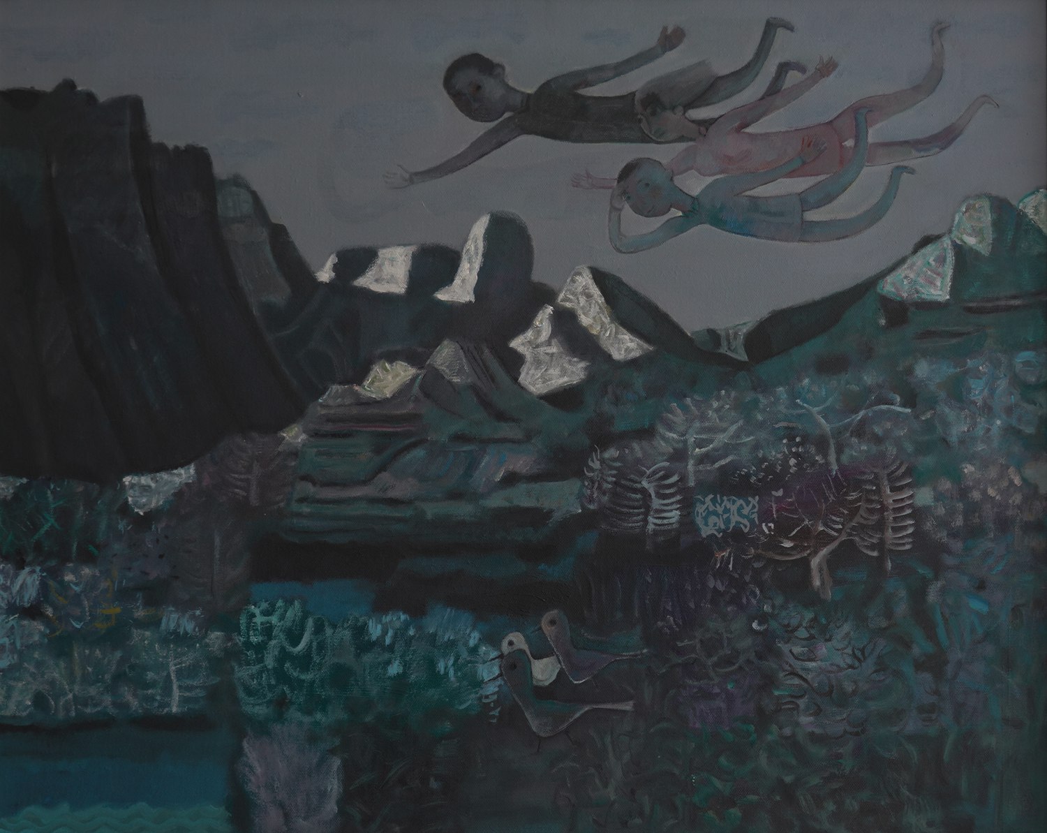 Family of Three Series - Flying Man Walking Bird